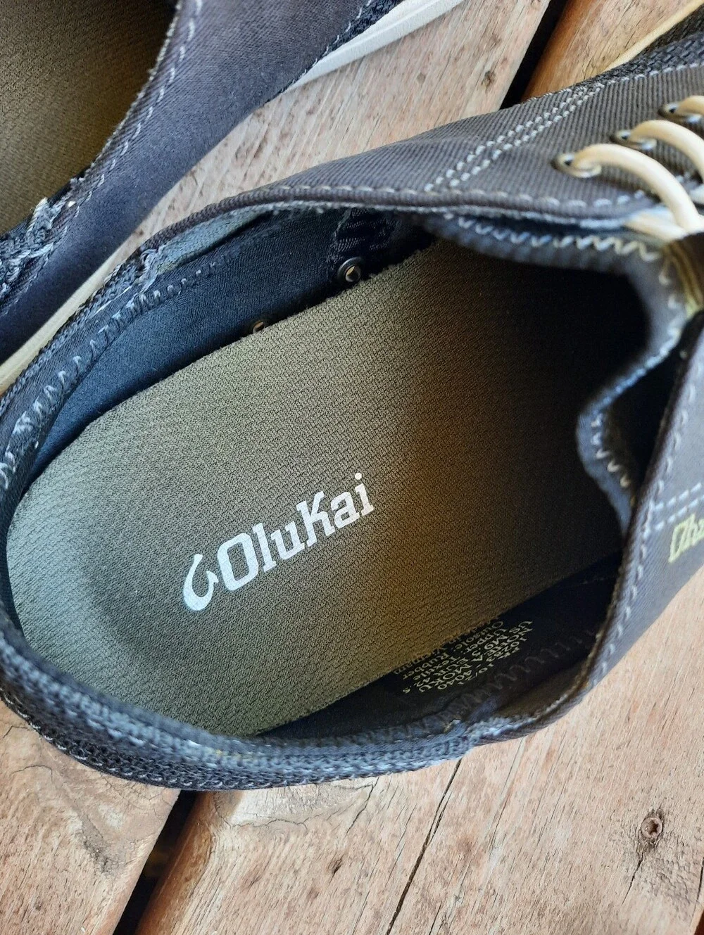 OluKai Nohea Moku Mood Indigo Blue Casual Drop-In-Heel Mesh Boat Shoes Size 9.5